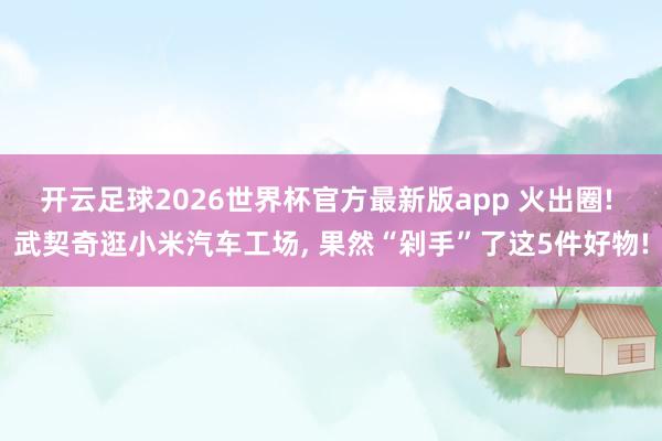 开云足球2026世界杯官方最新版app 火出圈! 武契奇逛小米汽车工场, 果然“剁手”了这5件好物!
