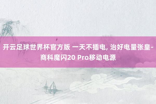开云足球世界杯官方版 一天不插电, 治好电量张皇-商科魔闪20 Pro移动电源
