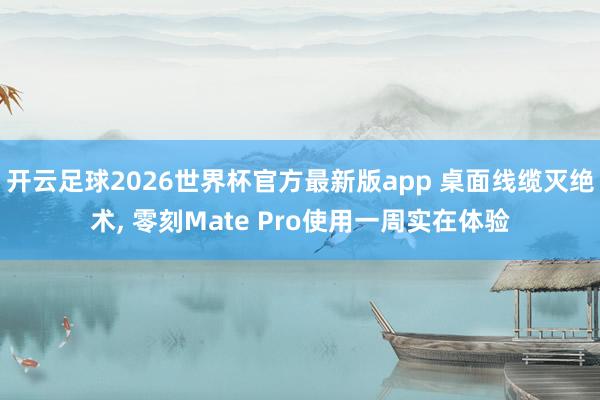 开云足球2026世界杯官方最新版app 桌面线缆灭绝术, 零刻Mate Pro使用一周实在体验