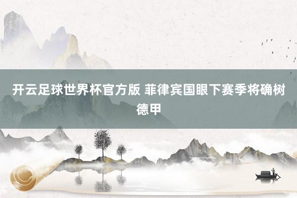 开云足球世界杯官方版 菲律宾国眼下赛季将确树德甲
