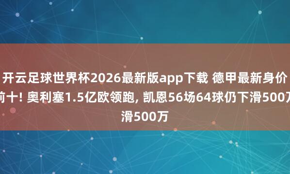 开云足球世界杯2026最新版app下载 德甲最新身价前十! 奥利塞1.5亿欧领跑, 凯恩56场64球仍下滑500万
