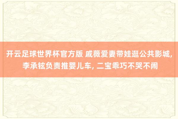 开云足球世界杯官方版 戚薇爱妻带娃逛公共影城, 李承铉负责推婴儿车, 二宝乖巧不哭不闹