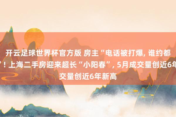开云足球世界杯官方版 房主“电话被打爆, 谁约都不见”! 上海二手房迎来超长“小阳春”, 5月成交量创近6年新高