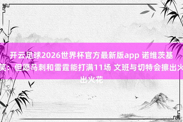 开云足球2026世界杯官方最新版app 诺维茨基玩笑：但愿马刺和雷霆能打满11场 文班与切特会擦出火花