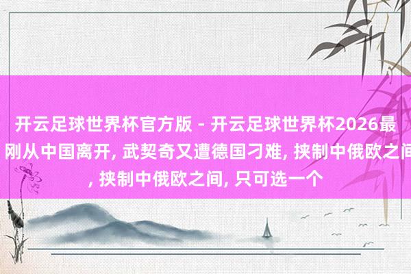 开云足球世界杯官方版 - 开云足球世界杯2026最新版app下载 刚从中国离开， 武契奇又遭德国刁难， 挟制中俄欧之间， 只可选一个