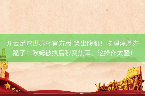 开云足球世界杯官方版 笑出腹肌！物理淳厚齐跪了：欧姆被执后秒变焦耳，这操作太骚！