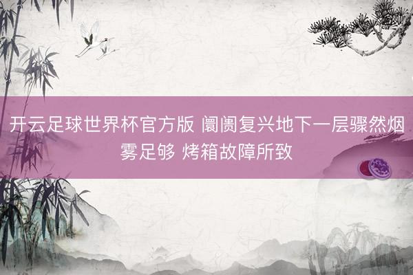 开云足球世界杯官方版 阛阓复兴地下一层骤然烟雾足够 烤箱故障所致